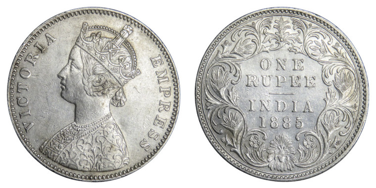 Victoria Empress, One Rupee - 1885 # Lot 3