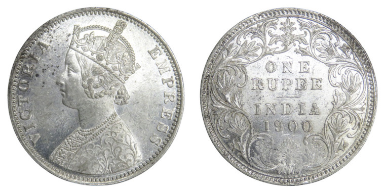 Victoria Empress, One Rupee - 1900 # Lot 3