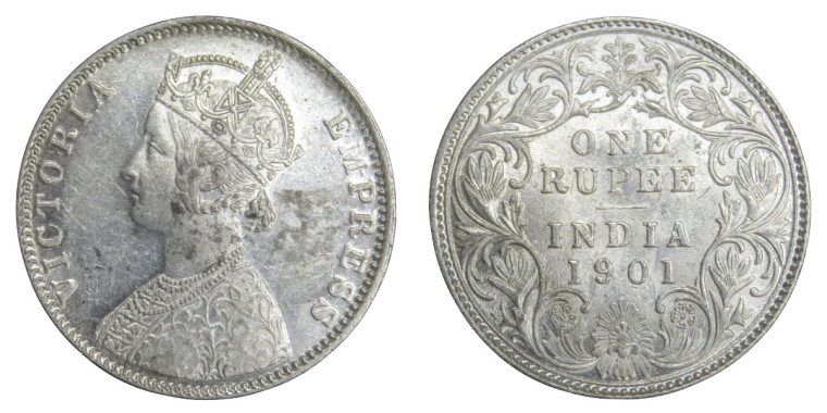 Victoria Empress, One Rupee - 1901 # Lot 4