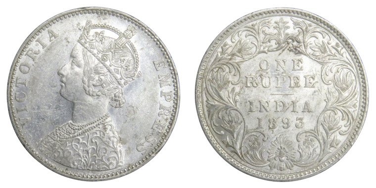 Victoria Empress, One Rupee -1893 # Lot 3