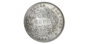 Victoria Queen, One Rupee - 1840 # Lot 14