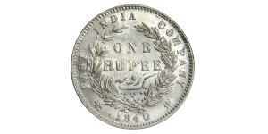 Victoria Queen, One Rupee - 1840 # Lot 22