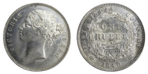 Victoria Queen, One Rupee - 1840 # Lot 29