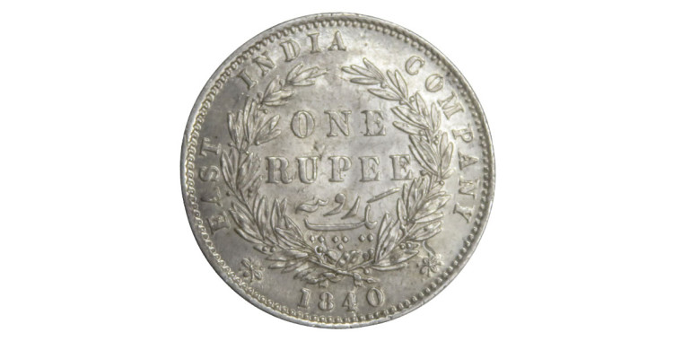 Victoria Queen, One Rupee - 1840 # Lot 30