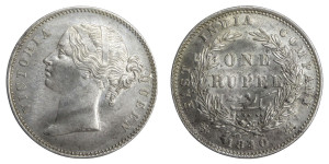 Victoria Queen, One Rupee - 1840 # Lot 31