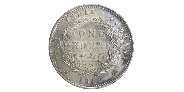 Victoria Queen, One Rupee - 1840 # Lot 37