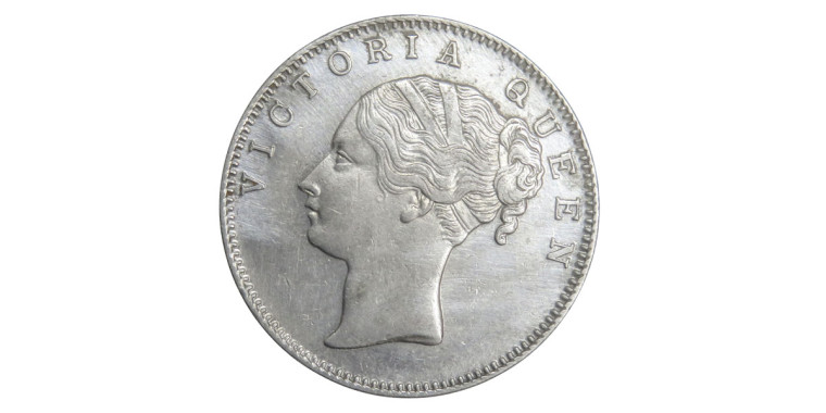 Victoria Queen, One Rupee - 1840, Continuous Legend # 2