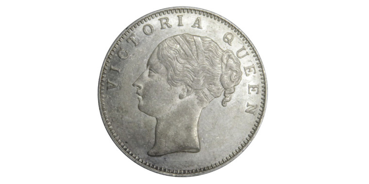 Victoria Queen, One Rupee - 1840, Continuous Legend # 9