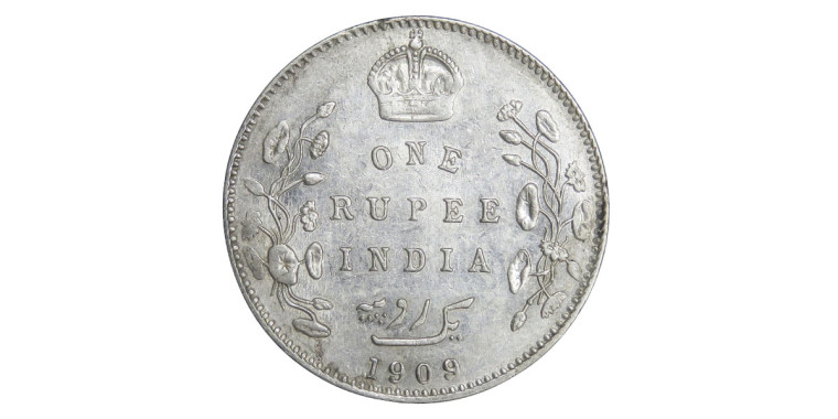 Edward VII King & Emperor, One Rupee - 1909 # Lot 7