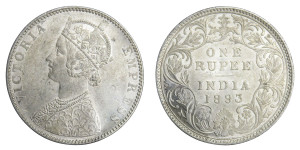 Victoria Empress, One Rupee -1893 # Lot 5