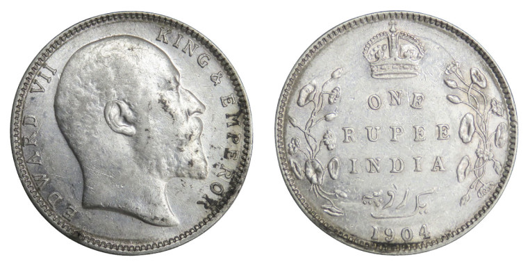 Edward VII King & Emperor, One Rupee - 1904