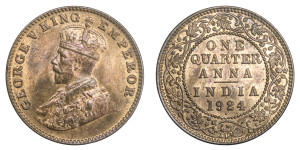 George V King, One Quarter Anna-1924 # lots 9