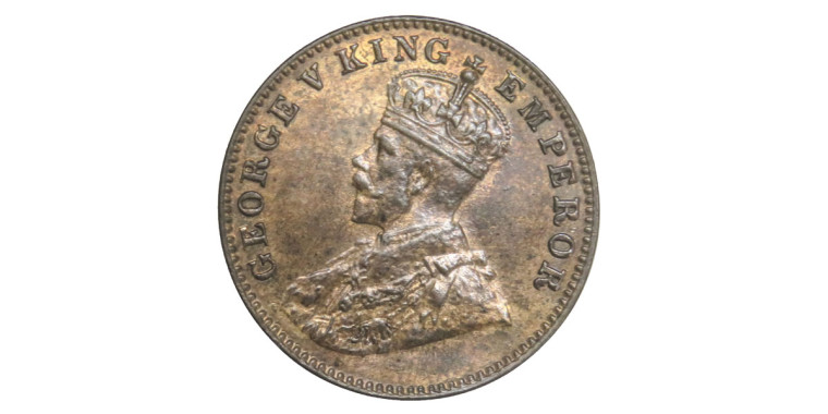 George V King Emperor, One Quarter Anna -1927 # lots 4