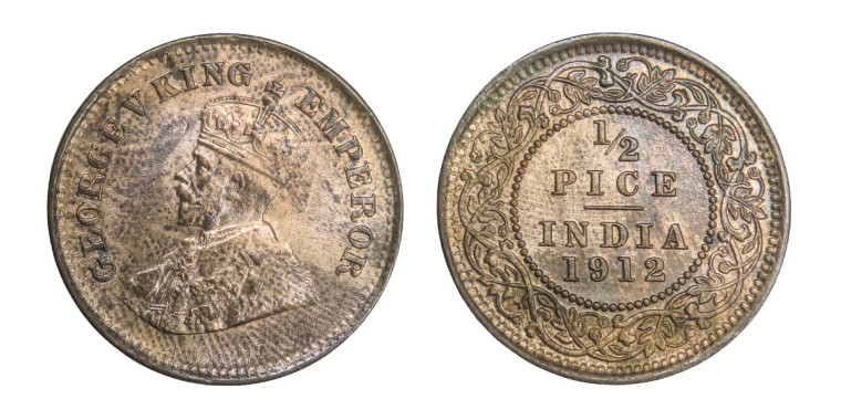 George V King, 1/2 PICE -1912 # lots 5