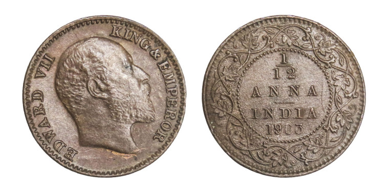 Edward VII King & Emperor, 1/12 ANNA - 1903