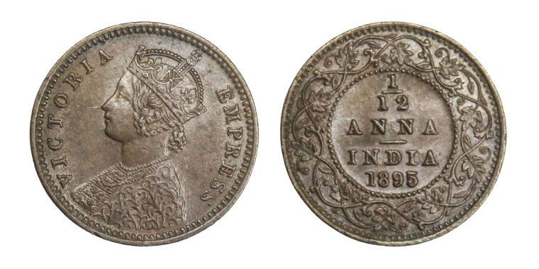 Victoria Empress, 1/12 Anna - 1895 # Lot 3