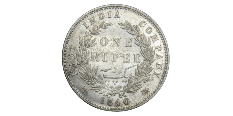 Victoria Queen, One Rupee - 1840 # 30