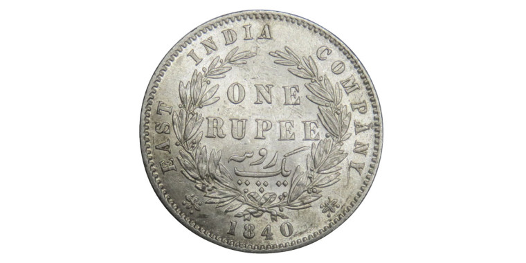 Victoria Queen, One Rupee - 1840 # 31