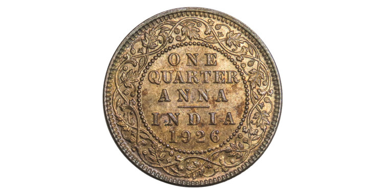 George V King, One Quarter Anna -1926 # Lot 4