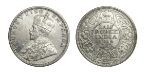 George V King Emperor, Half Rupee - 1919 # 1