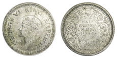 George VI King Emperor, Half Rupee - 1944