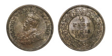 George V King Emperor, 1/2 PICE - 1928 # 1