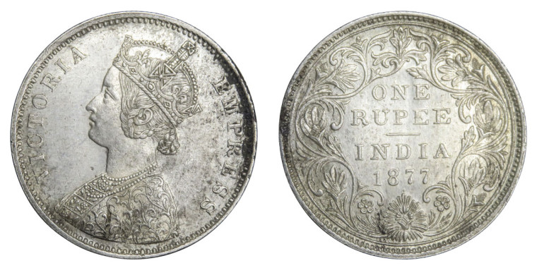 Victoria Empress, One Rupee-1877 # lots 8