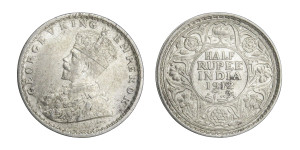 George V King Emperor, Half Rupee - 1912 # Lot 7