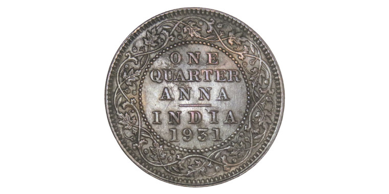 George V King Emperor, One Quarter Anna - 1931 # Lot 9