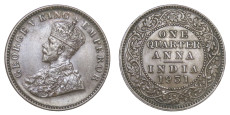 George V King Emperor, One Quarter Anna - 1931 # Lot 10