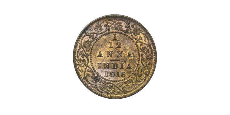 George V King Emperor, 1/12 ANNA -1915 # 3