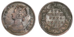 Victoria Empress, One Quarter Anna - 1878