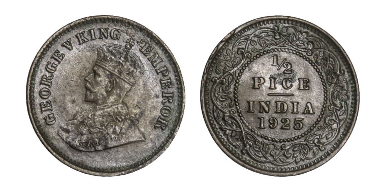 George V King Emperor, 1/2 PICE - 1925 # Lot 14