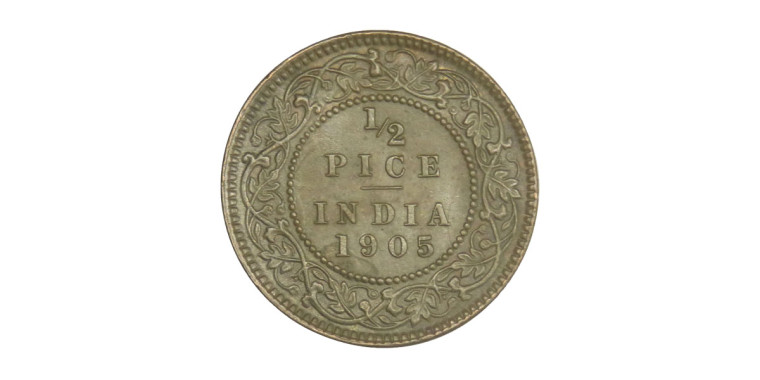 Edward VII King & Emperor, 1/2 PICE -1905 # 3