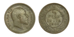 Edward VII King & Emperor, 1/2 PICE -1905 # 4