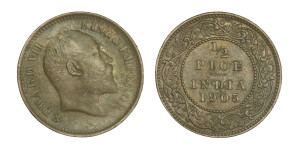 Edward VII King & Emperor, 1/2 PICE -1905 # 6