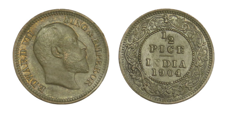 Edward VII King & Emperor, 1/2 PICE - 1904 # 5