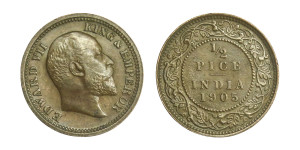 Edward VII King & Emperor, 1/2 PICE -1905 # 10