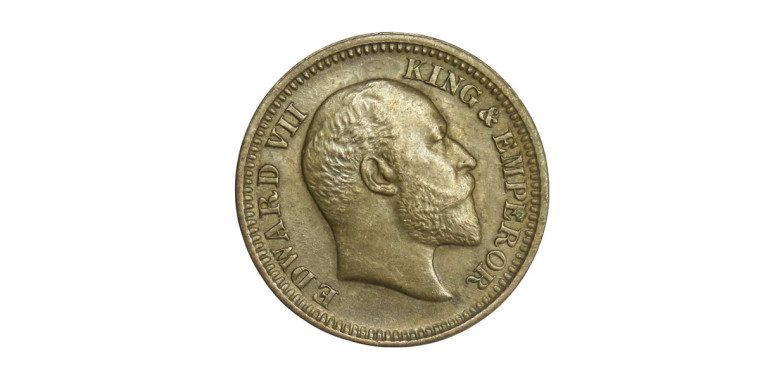 Edward VII Ghost Emperor, 1/2 PICE -1905 # 11