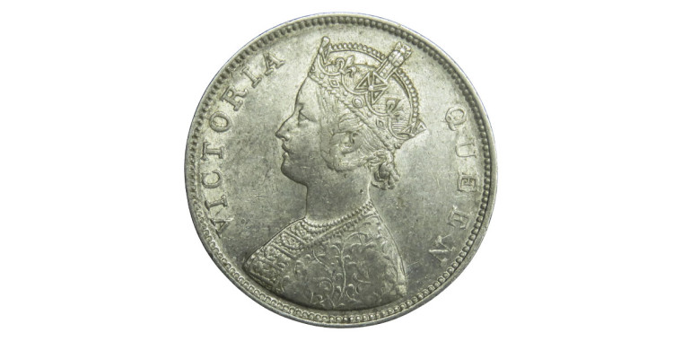 Victoria Queen, One Rupee - 1862 # 4 -  0/3 DOT