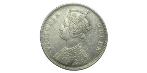 Victoria Queen, One Rupee - 1862 # 3 - 0/4 DOT