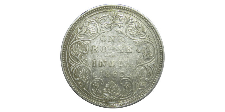 Victoria Queen, One Rupee - 1862 - 0/10 DOT