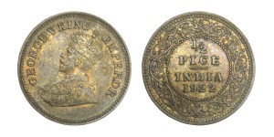 George V King Emperor, 1/2 PICE -1922 # 3