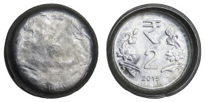 2 Rupee Error Lakhi / Cup shape -2015