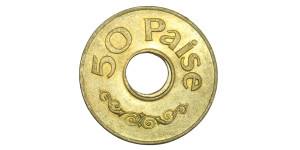 Brass Fifty Paise Cash Token of I.G Mint